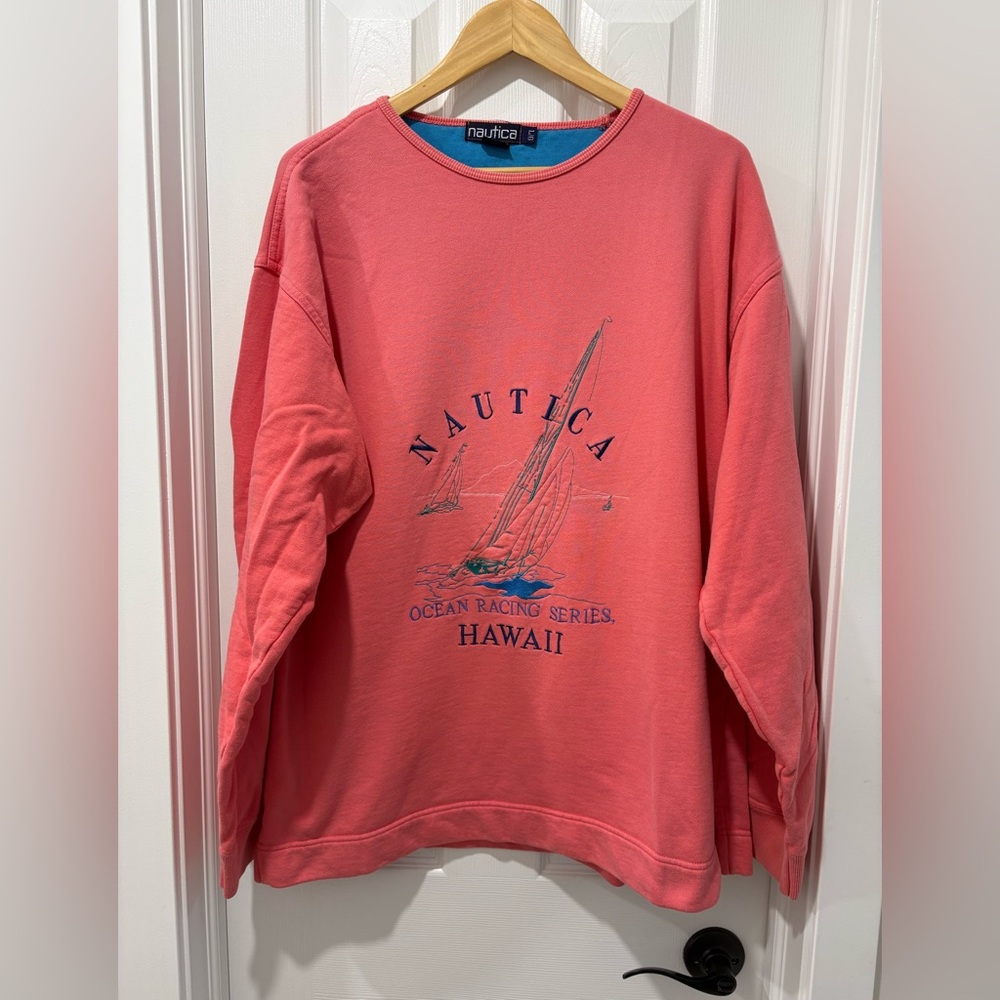 Vintage Nautica Hawaii sweatshirt crewneck large pink CLEAR OUT SALE